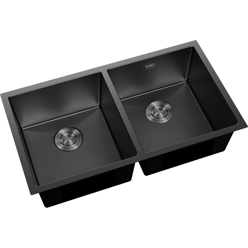 Mexen Binox acél mosogató 2-medencés 800 x 450 mm, fekete HC - 6421802000-70HC