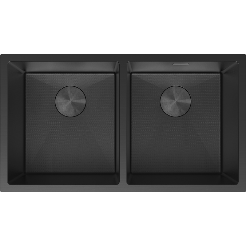 Mexen Binox chiuvetă de bucătărie din oțel cu 2 cuve, 800 x 450 mm, neagră HC - 6421802000-70HC