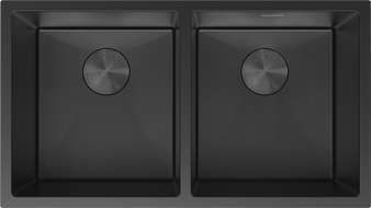 Mexen Binox chiuvetă de bucătărie din oțel cu 2 cuve, 800 x 450 mm, neagră HC - 6421802000-70HC