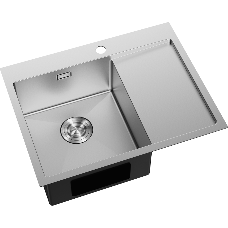 Mexen Exar chiuvetă din oțel, cu o singură cuvă și picurător, stânga 620 x 480 mm, inox - 6431621005L-01