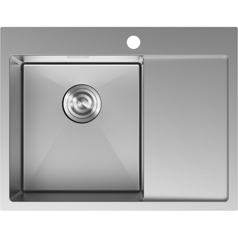 Mexen Exar chiuvetă din oțel, cu o singură cuvă și picurător, stânga 620 x 480 mm, inox - 6431621005L-01