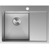 Mexen Exar chiuvetă de oțel inoxidabil cu 1 compartiment, stânga, cu scurgător 620 x 480 mm, inox - 6431621005L-01