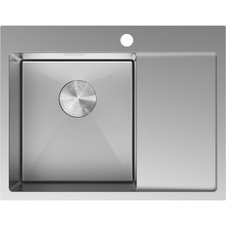 Mexen Exar chiuvetă de oțel inoxidabil cu 1 compartiment, stânga, cu scurgător 620 x 480 mm, inox - 6431621005L-01