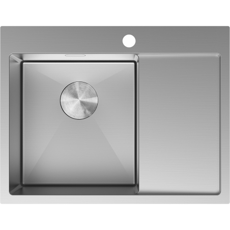 Mexen Exar chiuvetă din oțel, cu o singură cuvă și picurător, stânga 620 x 480 mm, inox - 6431621005L-01