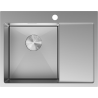 Mexen Exar chiuvetă din oțel, cu o singură cuvă și picurător, stânga 620 x 480 mm, inox - 6431621005L-01