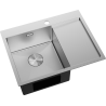 Mexen Exar rozsdamentes mosogató 1 rekesz bal oldali csepegtetővel 620 x 480 mm, inox - 6431621005L-01