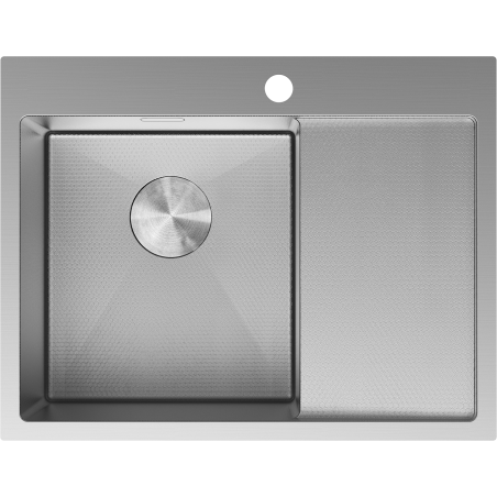 Mexen Exar acél mosogató 1-medencés csepegtetővel balos 620 x 480 mm, inox HC - 6431621005L-01HC