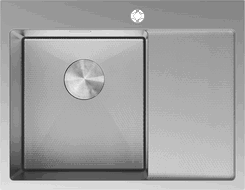 Mexen Exar acél mosogató 1-medencés csepegtetővel balos 620 x 480 mm, inox HC - 6431621005L-01HC