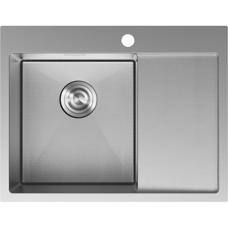 Mexen Exar acél mosogató 1-medencés csepegtetővel balos 620 x 480 mm, inox HC - 6431621005L-01HC