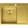 Mexen Exar balra szerelt egytálcás rozsdamentes mosogató csepegtetővel, 620 x 480 mm, arany - 6431621005L-55