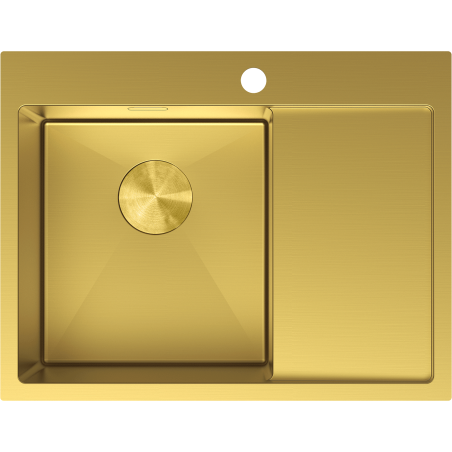 Mexen Exar chiuvetă din oțel inoxidabil cu 1 cuvă, cu picurător, stânga 620 x 480 mm, auriu - 6431621005L-55