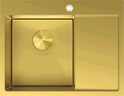 Mexen Exar chiuvetă din oțel inoxidabil cu 1 cuvă, cu picurător, stânga 620 x 480 mm, auriu - 6431621005L-55
