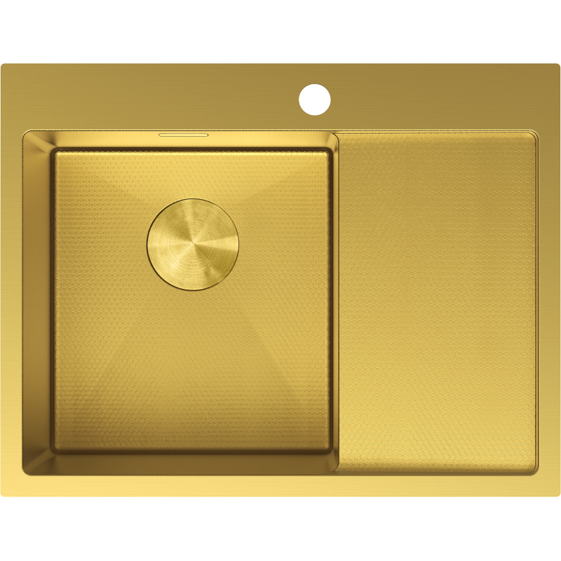 Mexen Exar chiuvetă din oțel inoxidabil cu o singură cuvă și scurgător stânga 620 x 480 mm, auriu HC - 6431621005L-55HC
