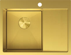 Mexen Exar chiuvetă din oțel inoxidabil cu o singură cuvă și scurgător stânga 620 x 480 mm, auriu HC - 6431621005L-55HC