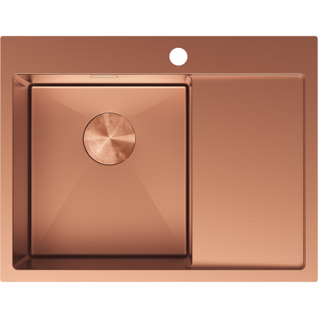 Mexen Exar chiuvetă din oțel cu 1 compartiment și scurgător stânga 620 x 480 mm, cupru - 6431621005L-65