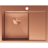 Mexen Exar chiuvetă de oțel inoxidabil cu o cuvă și scurgător, stânga 620 x 480 mm, cupru - 6431621005L-65