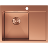 Mexen Exar acél mosogató 1-medencés lefolyóval bal oldali 620 x 480 mm, réz - 6431621005L-65