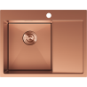 Mexen Exar chiuvetă de oțel inoxidabil cu o cuvă și scurgător, stânga 620 x 480 mm, cupru - 6431621005L-65