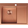 Mexen Exar 1-medencés bal oldali acél mosogató csepegtetővel, 620 x 480 mm, réz HC - 6431621005L-65HC
