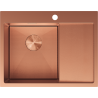 Mexen Exar chiuvetă de oțel cu 1 compartiment și scurgător stâng 620 x 480 mm, cupru HC - 6431621005L-65HC