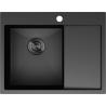 Mexen Exar rozsdamentes acél mosogató 1-medencés csepegtetővel bal 620 x 480 mm, fekete - 6431621005L-70
