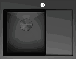 Mexen Exar 1 rekeszes, csöpögtetős, bal oldali, 620 x 480 mm-es fekete acél mosogató - 6431621005L-70