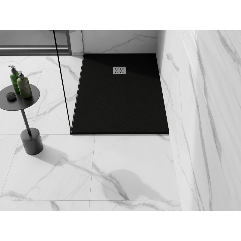 Mexen Stone+ kompozit téglalap alakú zuhanytálca 120 x 80 cm, fekete - 44708012
