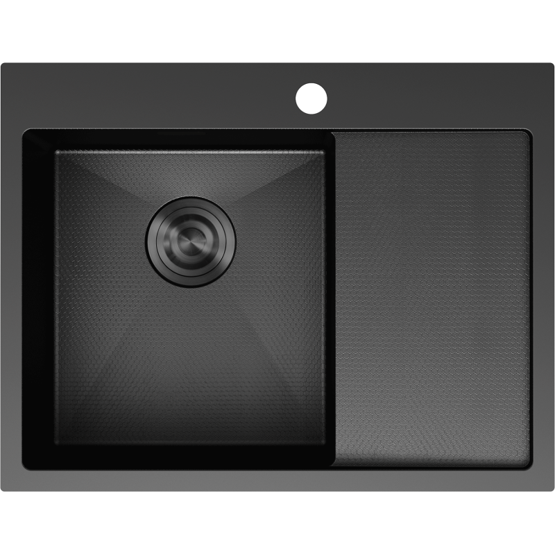 Mexen Exar chiuvetă din oțel inoxidabil cu 1 cuvă și scurgător stânga 620 x 480 mm, negru HC - 6431621005L-70HC