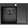 Mexen Exar 1 kamrás rozsdamentes mosogató bal oldali csepegtetővel 620 x 480 mm, fekete HC - 6431621005L-70HC