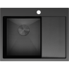 Mexen Exar chiuvetă din oțel inoxidabil cu o cuvă și picurător stânga 620 x 480 mm, negru HC - 6431621005L-70HC