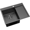 Mexen Exar chiuvetă din oțel inoxidabil cu o cuvă și picurător stânga 620 x 480 mm, negru HC - 6431621005L-70HC