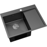 Mexen Exar chiuvetă din oțel inoxidabil cu o cuvă și picurător stânga 620 x 480 mm, negru HC - 6431621005L-70HC