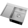 Mexen Exar jobb oldali, csepegtetős, 1-medencés acélmosogató, 620 x 480 mm, inox - 6432621005P-01