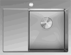 Mexen Exar 1-medencés acél mosogatótálca csepegtetővel jobb 620 x 480 mm, inox - 6432621005P-01