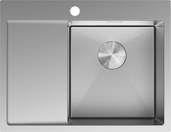 Mexen Exar chiuvetă de oțel 1-cuib cu scurgător dreapta 620 x 480 mm, inox - 6432621005P-01
