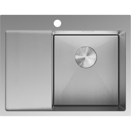 Mexen Exar chiuvetă din oțel 1-cameră cu picurător dreapta 620 x 480 mm, inox HC - 6432621005P-01HC