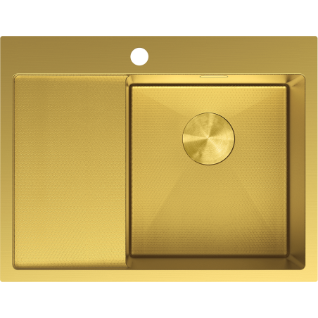 Mexen Exar egymedencés acél mosogatótálca csepegtetővel, jobb oldali 620 x 480 mm, arany HC - 6432621005P-55HC
