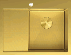 Mexen Exar egymedencés acél mosogatótálca csepegtetővel, jobb oldali 620 x 480 mm, arany HC - 6432621005P-55HC