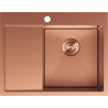 Mexen Exar egykamrás, csepegtetős, jobb oldali acél mosogató 620 x 480 mm, réz - 6432621005P-65