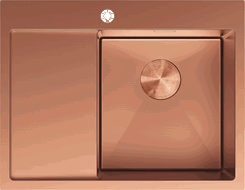 Mexen Exar chiuvetă din oțel cu 1 cuvă și picurător, dreapta 620 x 480 mm, cupru - 6432621005P-65