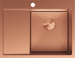 Mexen Exar chiuvetă din oțel inoxidabil cu 1 compartiment și scurgător pe dreapta 620 x 480 mm, cupru - 6432621005P-65