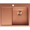 Mexen Exar egykamrás, rozsdamentes acél mosogatótálca vízlepergetővel, jobb oldali 620 x 480 mm, réz HC - 6432621005P-65HC