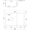 Mexen Exar chiuvetă din oțel cu 1 compartiment și scurgător dreapta 620 x 480 mm, negru - 6432621005P-70