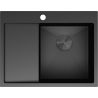 Mexen Exar chiuvetă de oțel cu 1 compartiment cu scurgător, dreapta 620 x 480 mm, negru - 6432621005P-70