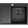 Mexen Exar 1 medencés, csepegtetős, jobb oldali acél mosogató 620 x 480 mm, fekete - 6432621005P-70