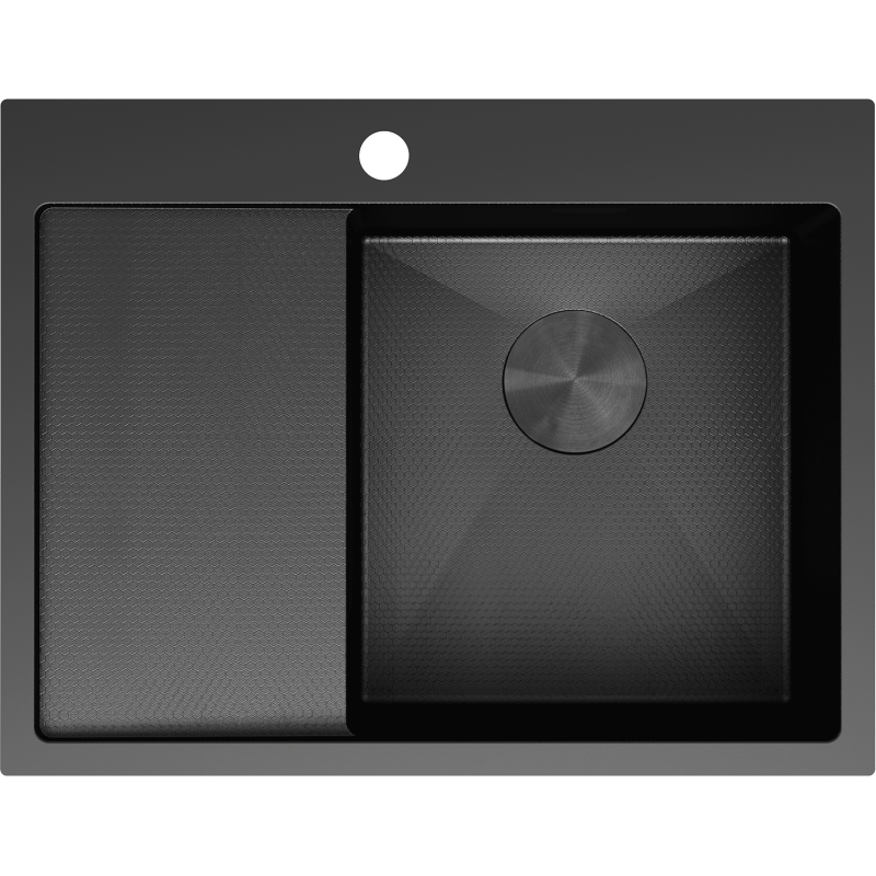 Mexen Exar rozdolgozatlancsola 1-kamrás lefolyóval, jobb oldali 620 x 480 mm, fekete HC - 6432621005P-70HC