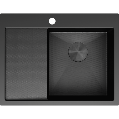 Mexen Exar rozdolgozatlancsola 1-kamrás lefolyóval, jobb oldali 620 x 480 mm, fekete HC - 6432621005P-70HC