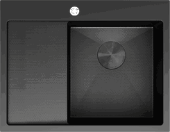 Mexen Exar rozdolgozatlancsola 1-kamrás lefolyóval, jobb oldali 620 x 480 mm, fekete HC - 6432621005P-70HC