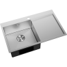 Mexen Exar chiuvetă din oțel cu 1 compartiment și scurgător stânga 780 x 480 mm, inox - 6433781010L-01