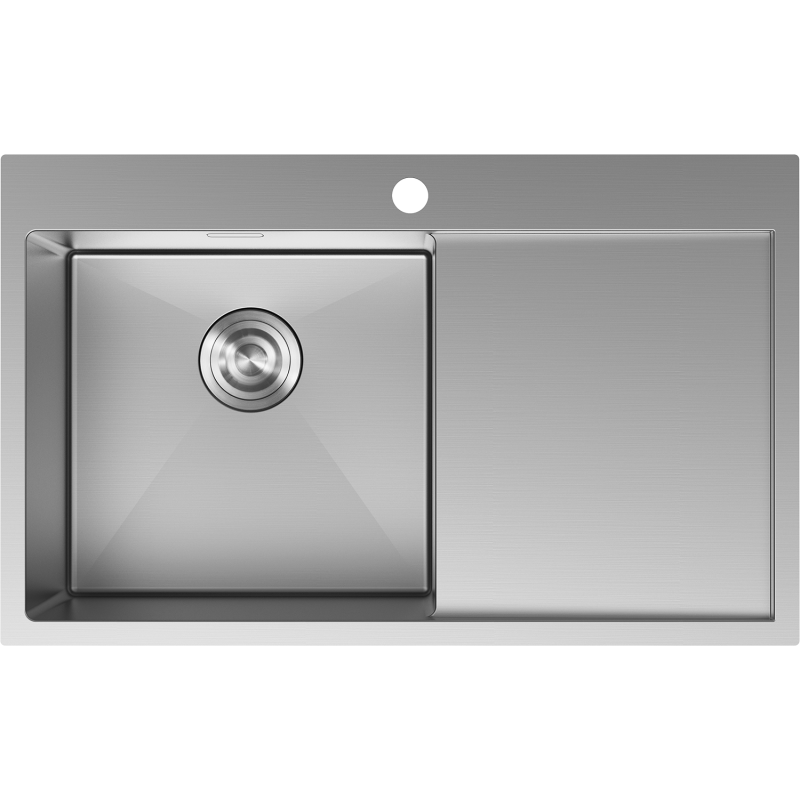 Mexen Exar egykamrás bal oldali csepegtetős acél mosogató 780 x 480 mm, inox - 6433781010L-01